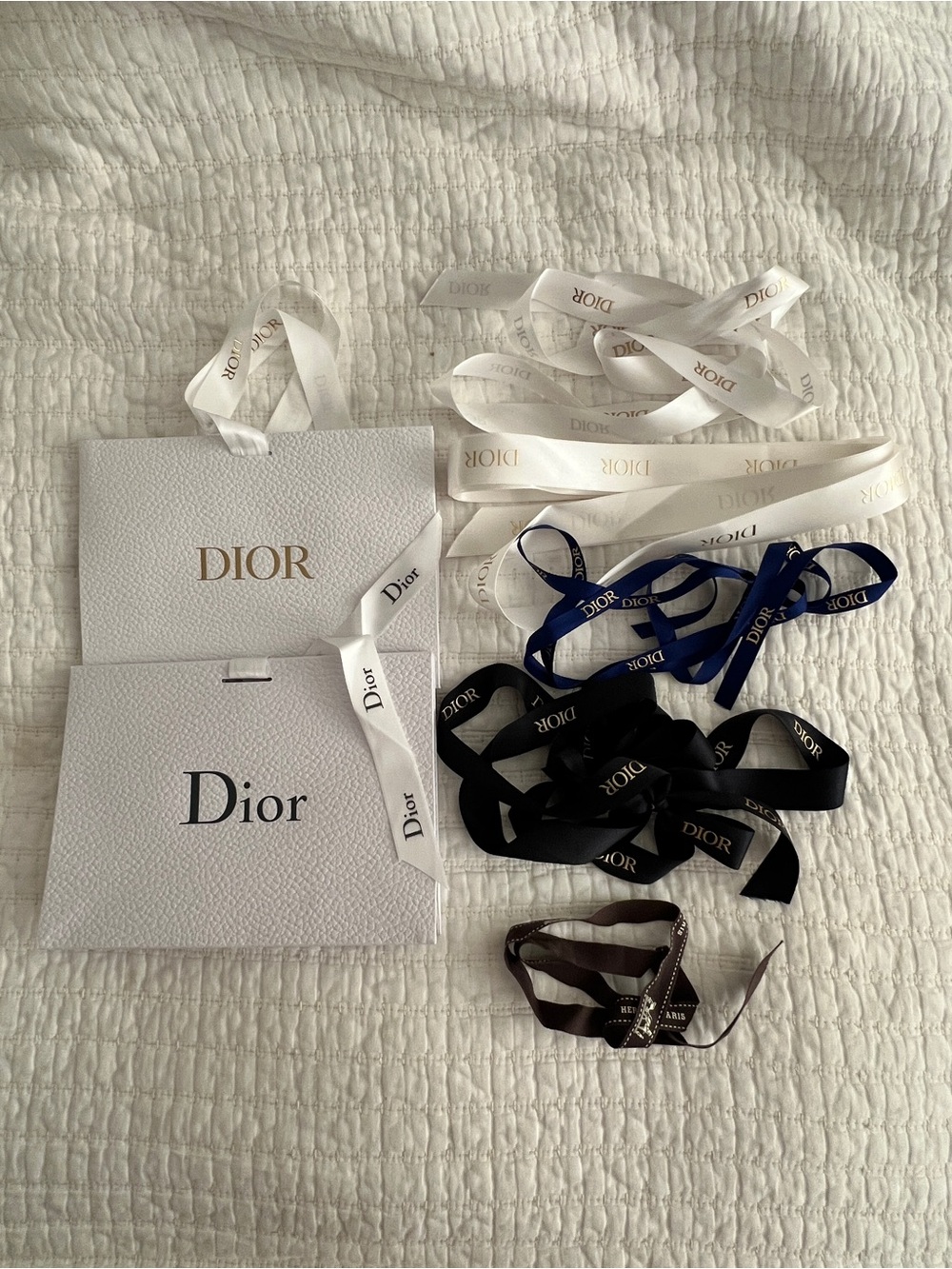 Dior Branded Ribbon Assortment in White, Navy, Black, Brown